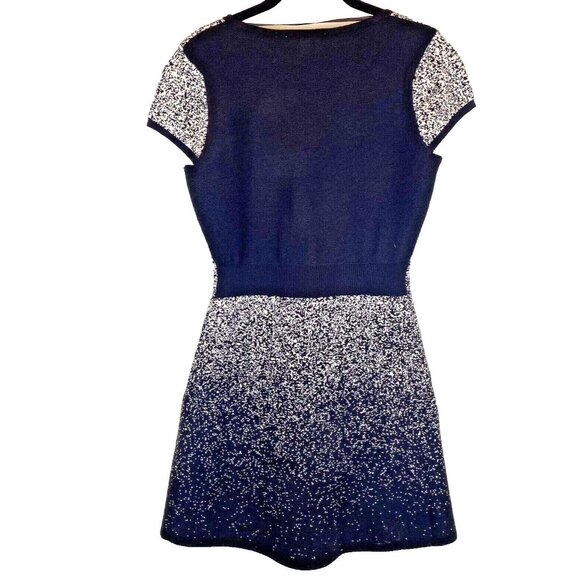 London Times Womens P Med  Black White Ombre Speckled Short Pullover Knit Dress - Picture 5 of 15